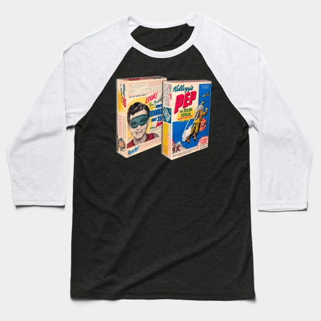 Tom Corbett Space Cadet PEP Cereal Baseball T-Shirt by RetroZest